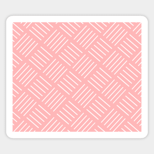 Abstract geometric pattern - strips - pink and white. Sticker